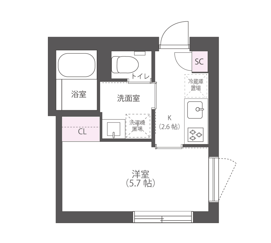 1kの間取りの画像