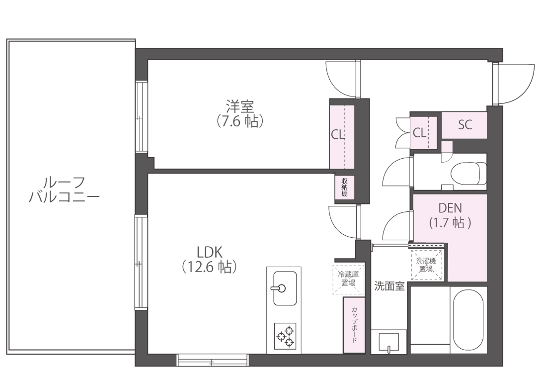 1ldkの間取りの画像