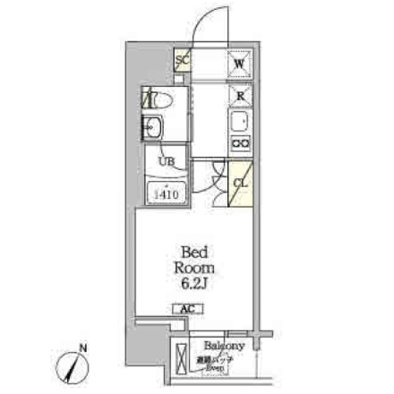 1kの間取りの画像