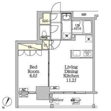 1ldkの間取りの画像