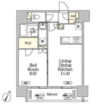 1ldkの間取りの画像