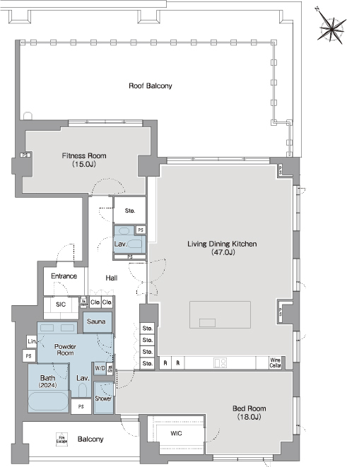 2LDKの間取りの画像